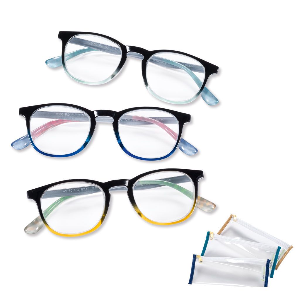 Lesehilfe | Lesebrille - MIAMI + 2,50 SCHWARZ/BLAU