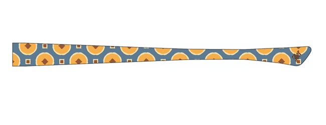 1 Bügelpaar eye:max 5852-01 Farbe: Kreiswürfel 50er blau-orange - Bügellänge: 135mm 1 Bügelpaar eye:max 5852-01