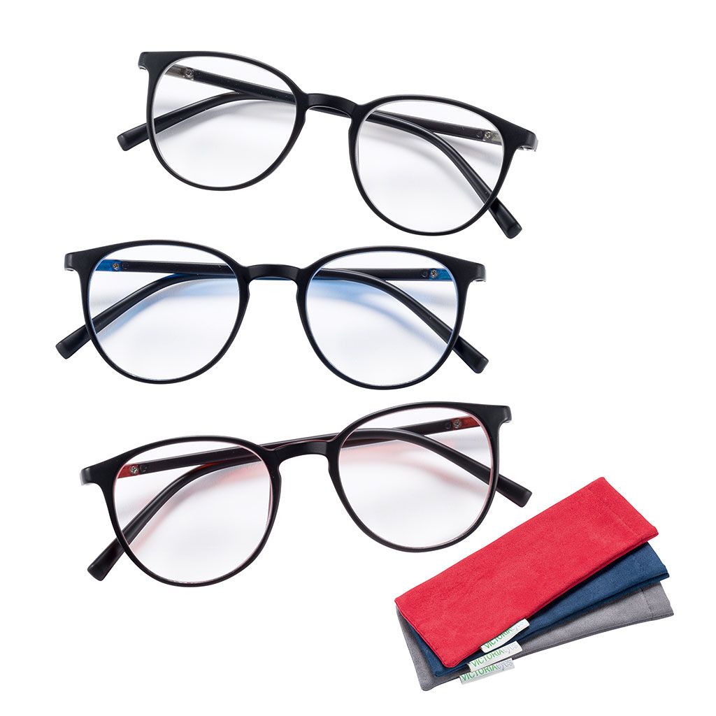 Lesehilfe | Lesebrille - LINDA + 1,00 SCHWARZ/CRYSTAL BLAU
